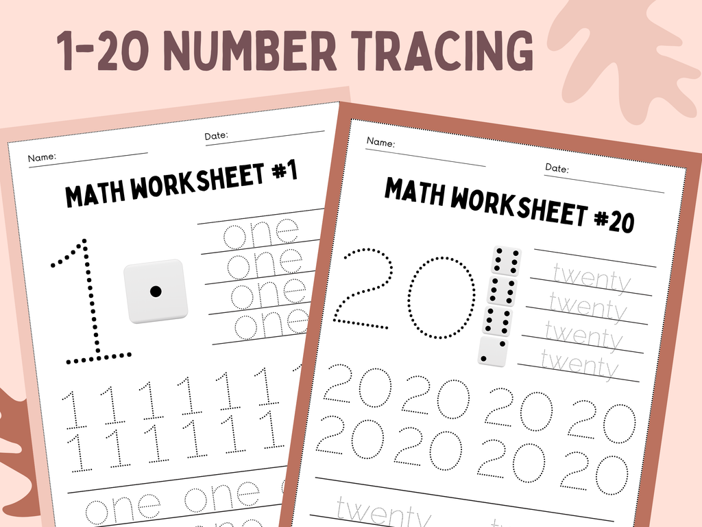 Beginner Math Worksheets | Pre-K to Grade 1, Counting, Addition & Subtraction (PDF)