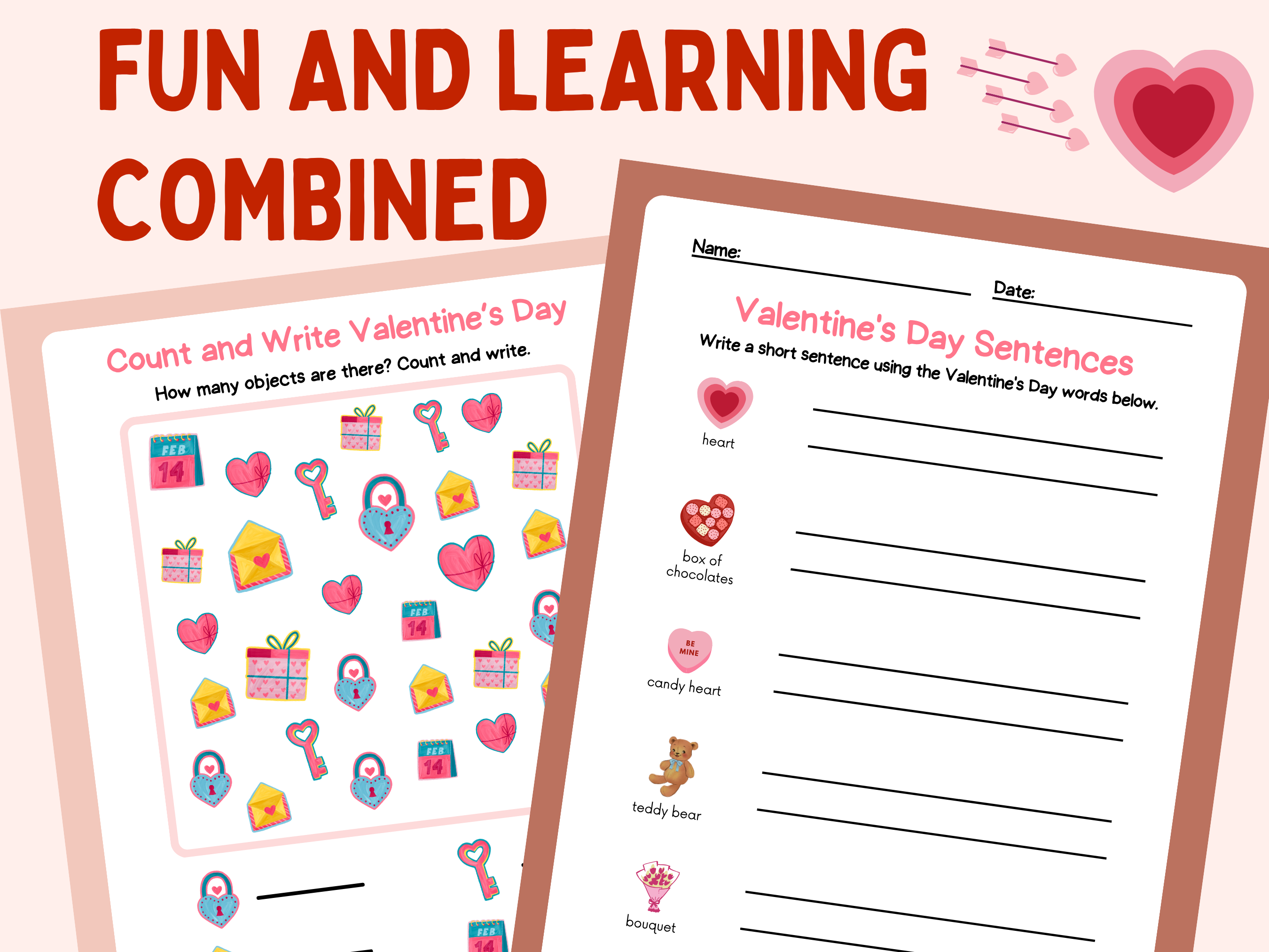 Valentine's Day Elementary Worksheets | 100 Pages (PDF)