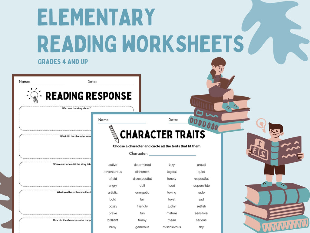 Reading Comprehension Worksheets Grade 4+ — Cover