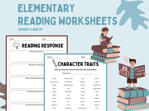 Reading Comprehension Worksheets Grade 4+ — Cover